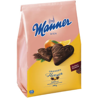 Manner, Herzen, Orange, 300g