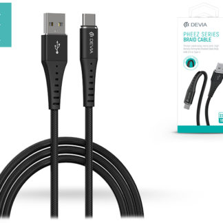 Devia USB töltő- és adatkábel 1 m-es vezetékkel - Devia Pheez Series Braid Cable Type-C USB 2.1 - black