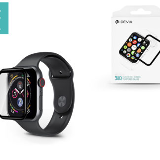 Apple Watch 4 képernyővédő üveg - Devia 3D Curved Full Screen Tempered Glass - 40 mm - black