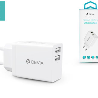 Devia univerzális USB hálózati töltő adapter 2xUSB - 5V/2,4A - Devia Smart Series 2 USB Charger - white