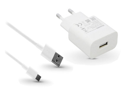 Huawei gyári USB hálózati töltő adapter + Type-C adatkábel - 5V/2A-9V/2A - Quick Charge AP3HW-059200EHQ + AP51/HL1121 white