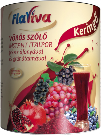 FlaViva Keringő - vörös szőlő instant italpor fekete áfonyával és gránátalmával (250g)