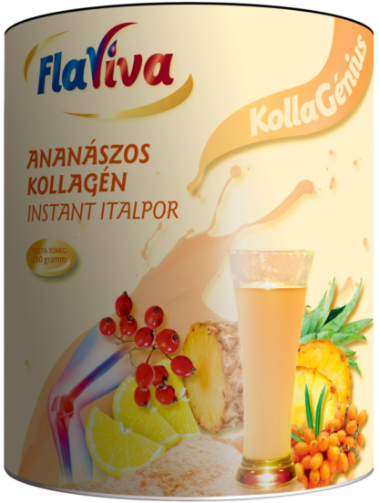 FlaViva KollaGénius - ANANÁSZOS INSTANT ITALPOR HIDROLIZÁLT KOLLAGÉNNEL (250 g)