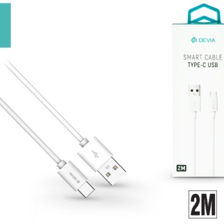 USB - USB Type-C adat- és töltőkábel 2 m-es vezetékkel - Devia Smart USB Type-C 2.0 Cable - white