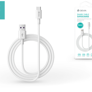 USB - USB Type-C adat- és töltőkábel 1,5 m-es vezetékkel - Devia Shark Cable Huawei Supercharge - 5.0A - white