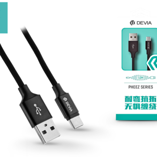 USB - USB Type-C adat- és töltőkábel 1 m-es vezetékkel - Devia Pheez USB Type-C 2.0 Cable - black