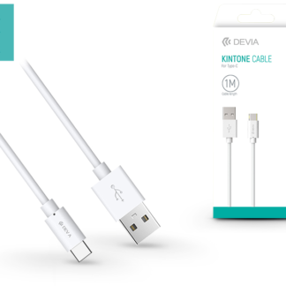 USB - USB Type-C adat- és töltőkábel 1 m-es vezetékkel - Devia Kintone USB Type-C Cable - white