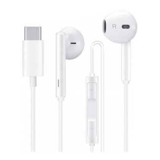 Huawei gyári sztereó headset USB Type-C csatlakozóval - Huawei CM33 - fehér (ECO csomagolás)