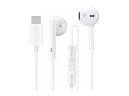 Huawei gyári sztereó headset USB Type-C csatlakozóval - Huawei CM33 - fehér (ECO csomagolás)