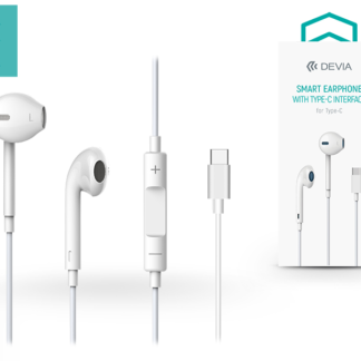 Devia sztereó headset USB Type-C csatlakozóval - Devia Smart Earphone With Type-C EM048 - white