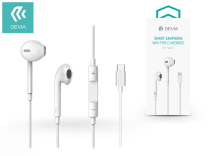 Devia sztereó headset USB Type-C csatlakozóval - Devia Smart Earphone With Type-C EM048 - white