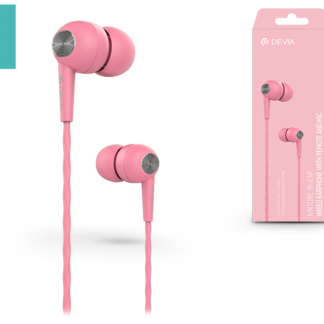 Devia univerzális sztereó felvevős fülhallgató - 3,5 mm jack - Devia Kintone In-Ear Wired Earphones - pink