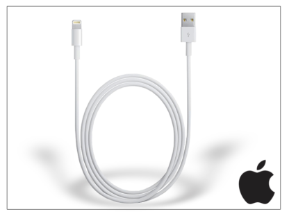 Apple iPhone 5/5S/5C/SE/iPad 4/iPad Mini eredeti, gyári USB töltő- és adatkábel 1 m-es vezetékkel - Lightning-MD818ZM/A (ECO csomagolás)