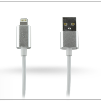 Apple iPhone 5/5S/5C/SE/iPad 4/iPad Mini Lightning mágneses USB töltőkábel 100 cm-es vezetékkel - ezüst/szürke