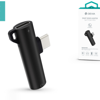 Devia USB Type-C + 3.5 mm jack adapter egyidőben történő töltéshez és zenehallgatáshoz - Devia Smart Series Adapter Type-C + DC3.5 - black