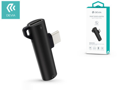 Devia USB Type-C + 3.5 mm jack adapter egyidőben történő töltéshez és zenehallgatáshoz - Devia Smart Series Adapter Type-C + DC3.5 - black