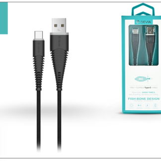 Devia USB töltő- és adatkábel 1,5 m-es vezetékkel - Devia Fish1 Flexible Type-C USB 2.4 - black