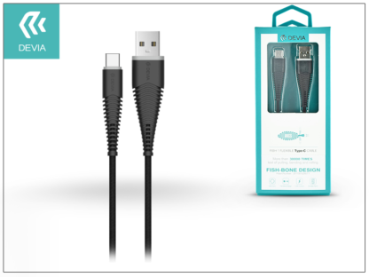 Devia USB töltő- és adatkábel 1,5 m-es vezetékkel - Devia Fish1 Flexible Type-C USB 2.4 - black