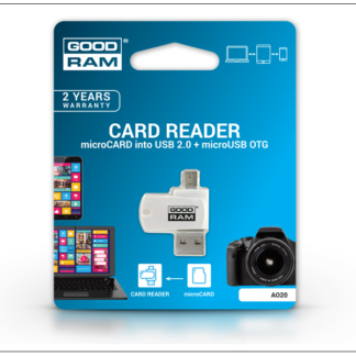 Goodram A020 OTG 2in1 microSD/microSDHC/microSDXC memóriakártya olvasó - microUSB és USB 2.0 csatlakozókkal