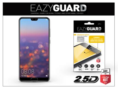 Huawei P20 Pro gyémántüveg képernyővédő fólia - Diamond Glass 2.5D Fullcover - fekete