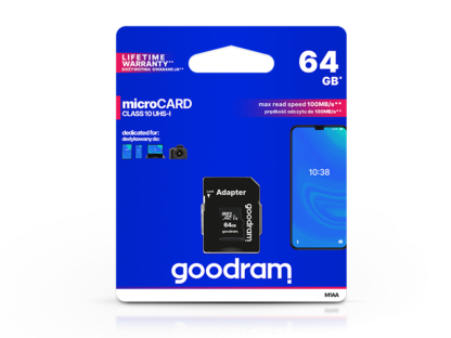 64 GB microSDXC™ UHS-1 Class 10 memóriakártya 100/10 + SD adapter