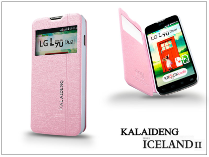 LG L90 D405 flipes tok - Kalaideng Iceland 2 Series View Cover - pink