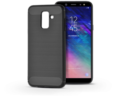 Samsung A605 Galaxy A6 Plus (2018) szilikon hátlap - Carbon - fekete