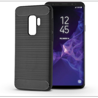 Samsung G965F Galaxy S9 Plus szilikon hátlap - Carbon - fekete