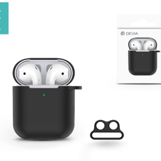 Devia szilikon tok AirPods fülhallgatóhoz - Devia AirPods v.2 Naked Silicone Case Suit for AirPods (whit loophole) - black