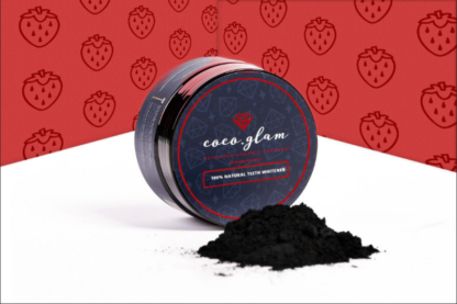 Coco Glam Strawberry - eper ízű fogfehérítő por 30g