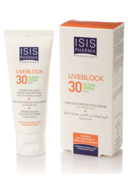 Isispharma Uveblock Clean Derm SPF30 krém mitesszeres-pattanásos bőrre 40ml