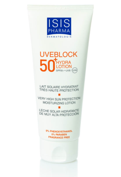 Isispharma Uveblock SPF50+ Hydra lotion, bőrhidratáló fényvédő100ml