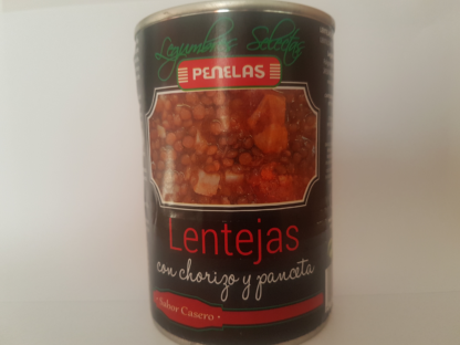 Penelas Főtt lencse chorizo kolbásszal és baconnal